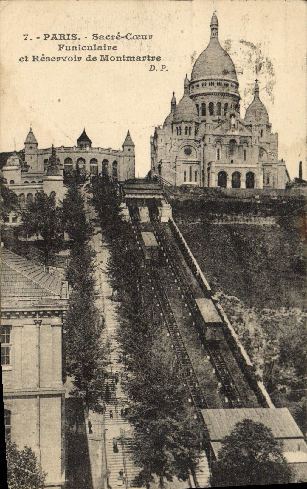 CPA Paris Sacre Coeur Funiculaire Et Reservoir De Montmartre