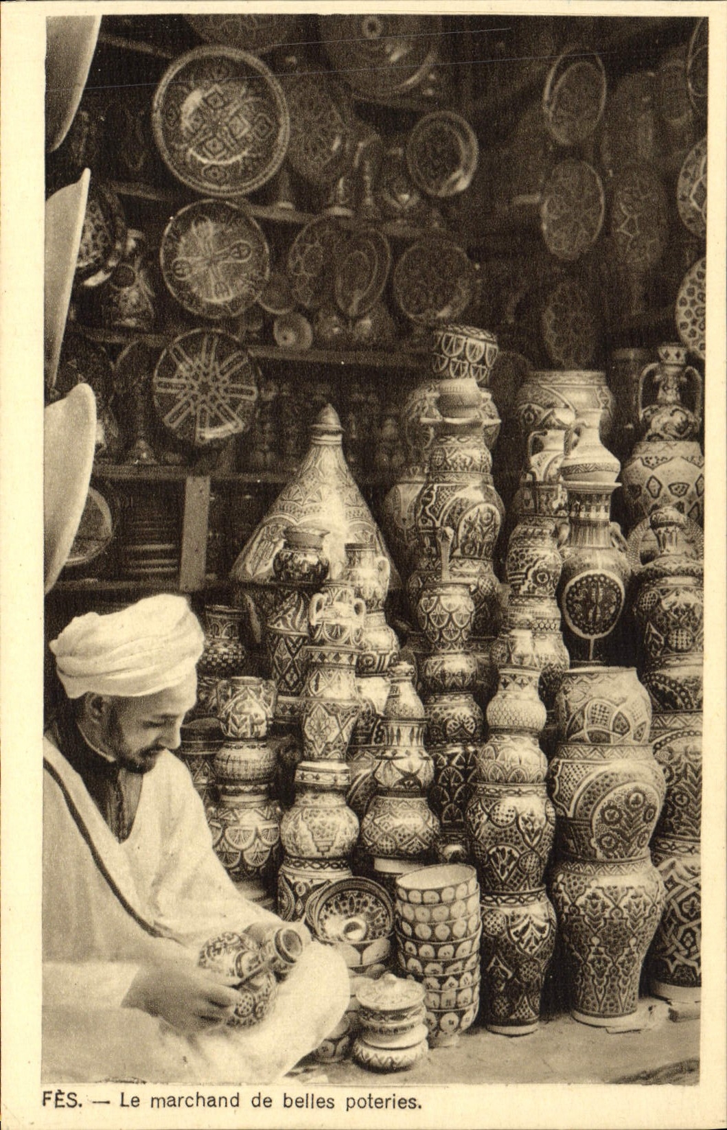 POSTAL Fes de la VENDIMIA el comerciante de Potteries hermoso