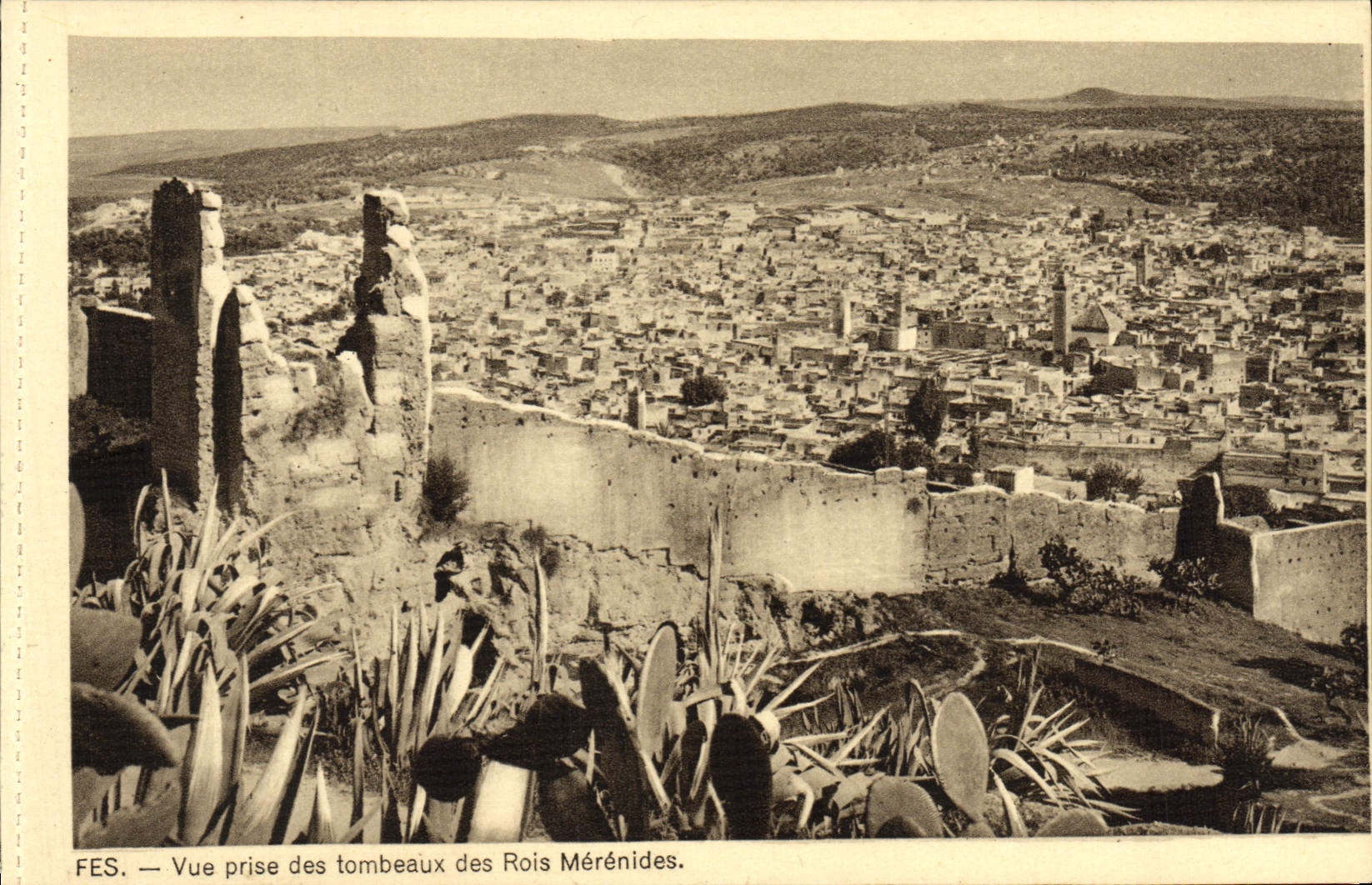 POSTAL Fes de la VENDIMIA vista de las tumbas de reyes Merenides