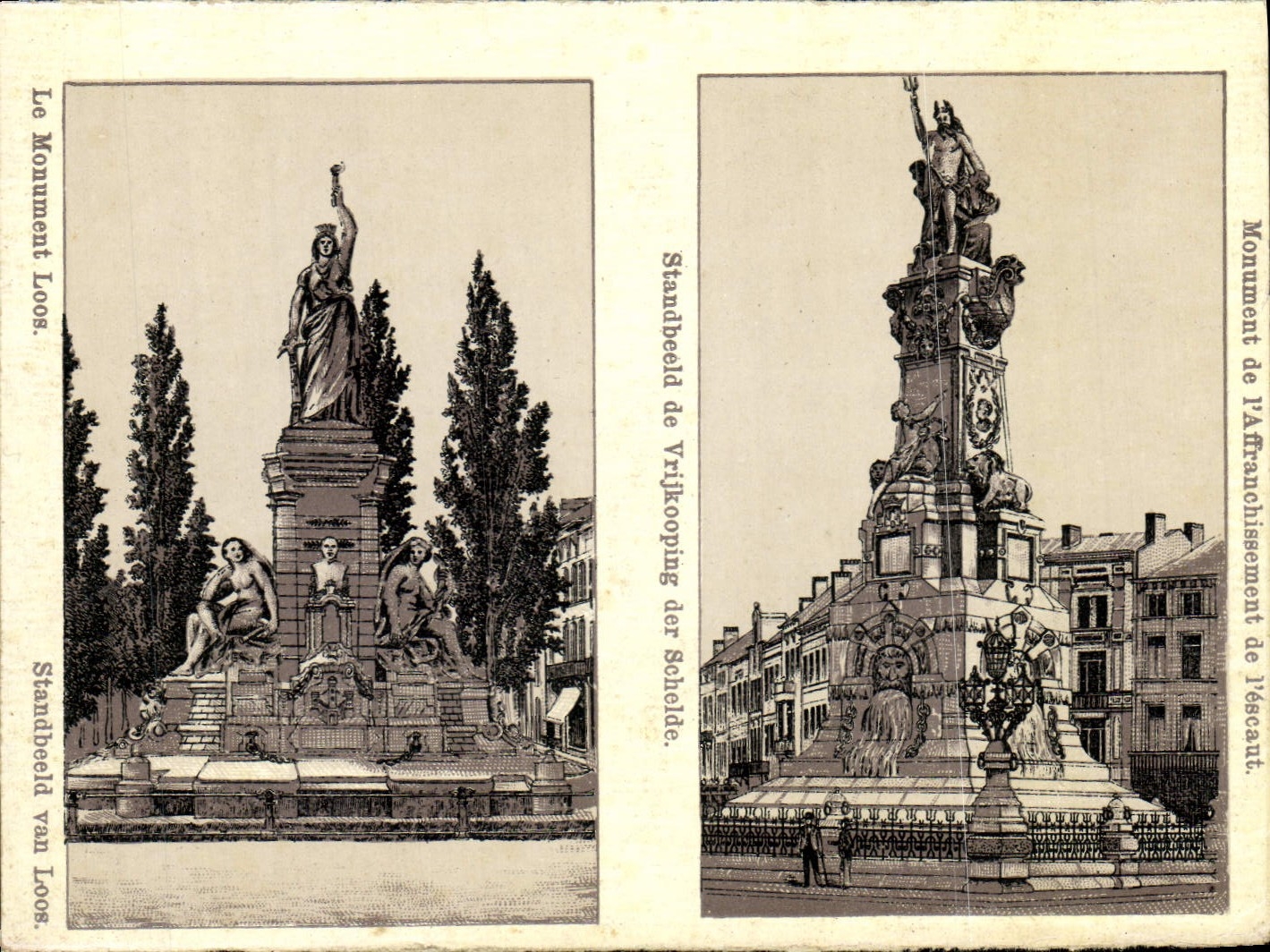 Monumento de la POSTAL de la VENDIMIA del sellado del Scheldt Standbeeld De Vrifkooping Der Schelde