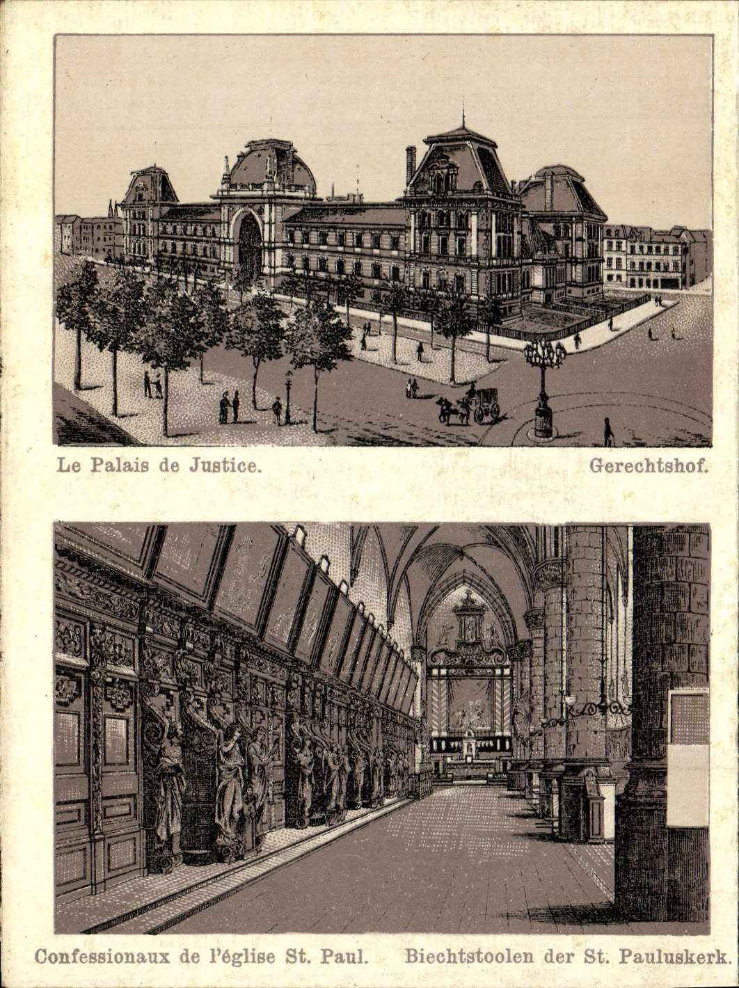 Confesonarios de Gerechtshof de las cortes de ley de la POSTAL de la VENDIMIA de la iglesia San Pablo