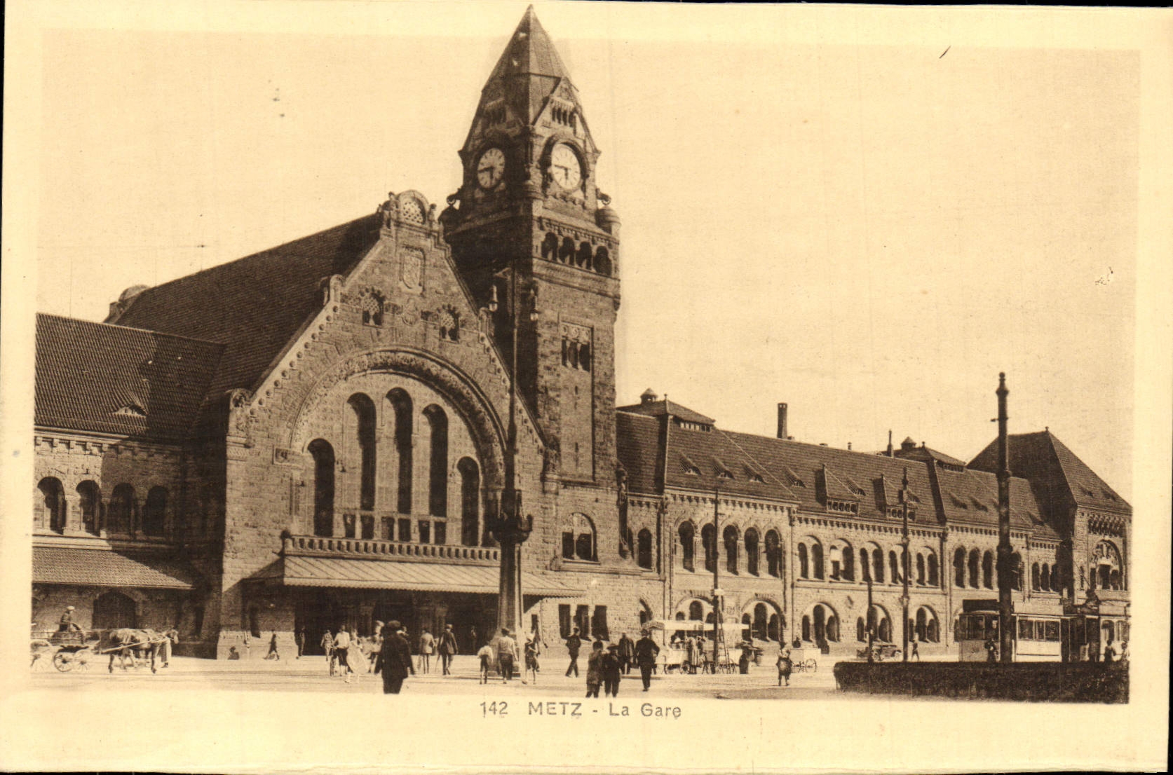 Estación de tren de Metz de la POSTAL de la VENDIMIA