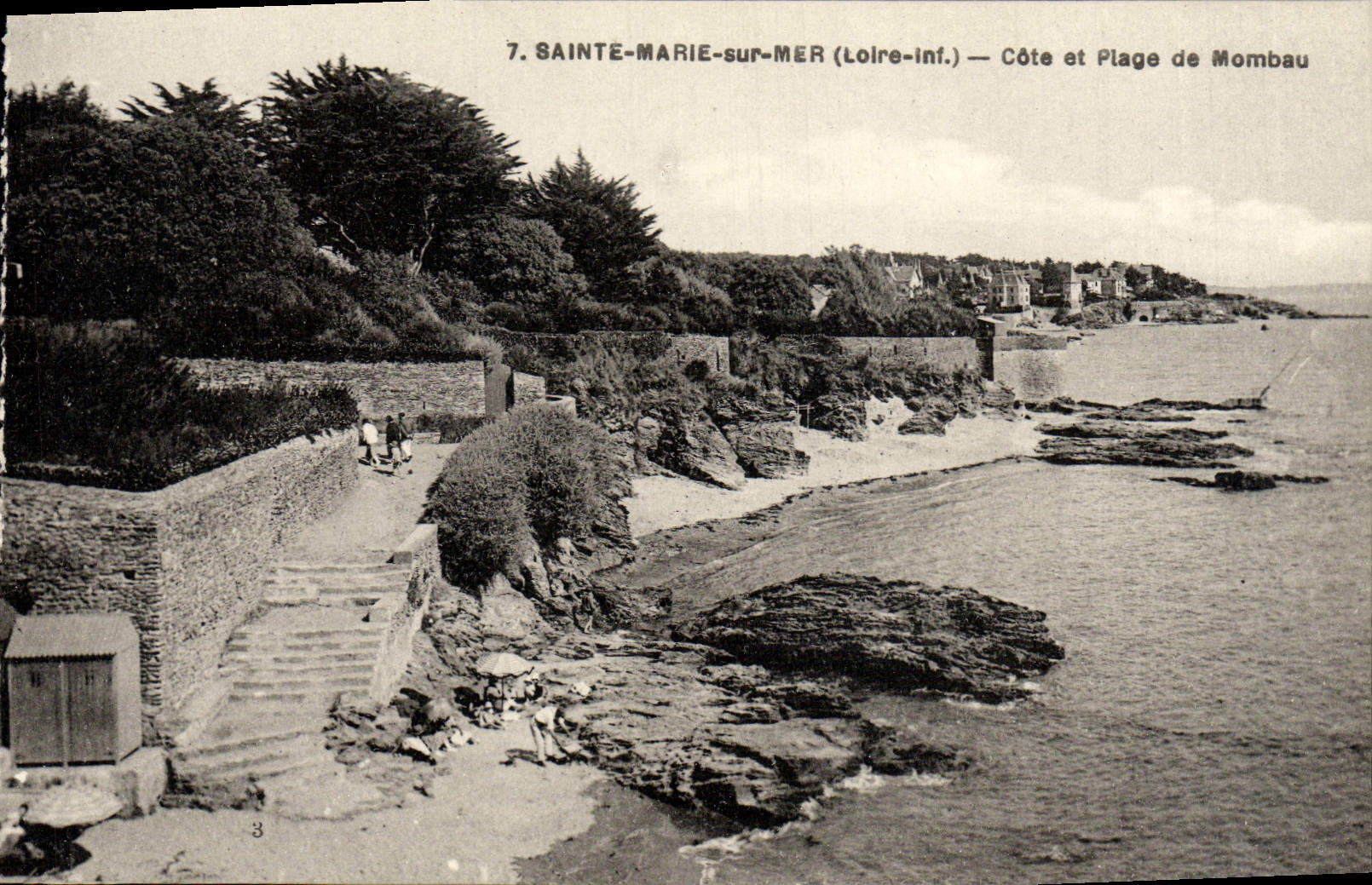 POSTAL Sainte Marie de la VENDIMIA en las dimensiones y playa y De Mombau de Mer