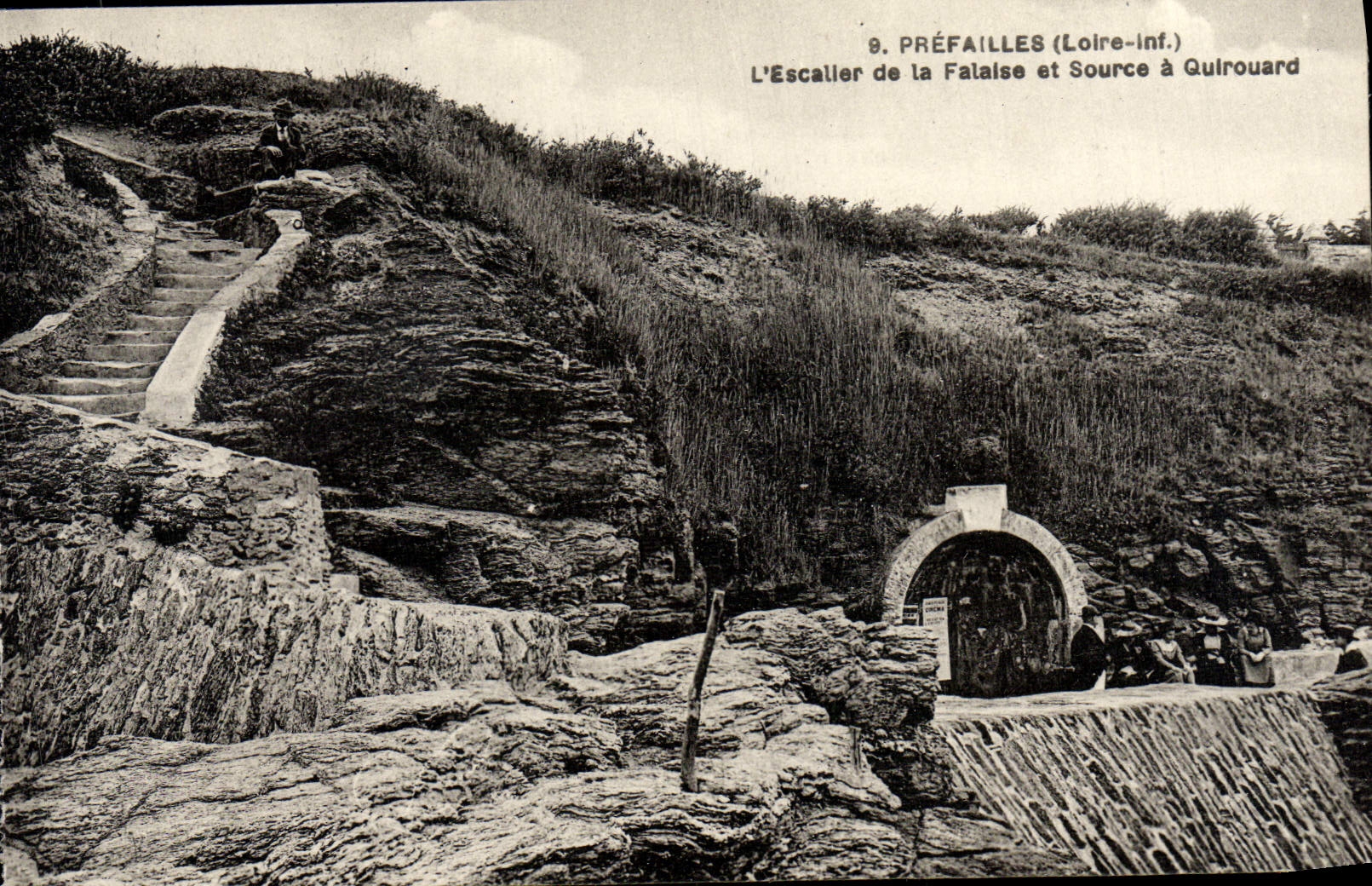 La POSTAL Prefailles de la VENDIMIA la escalera del acantilado y de la fuente tiene Quirouard