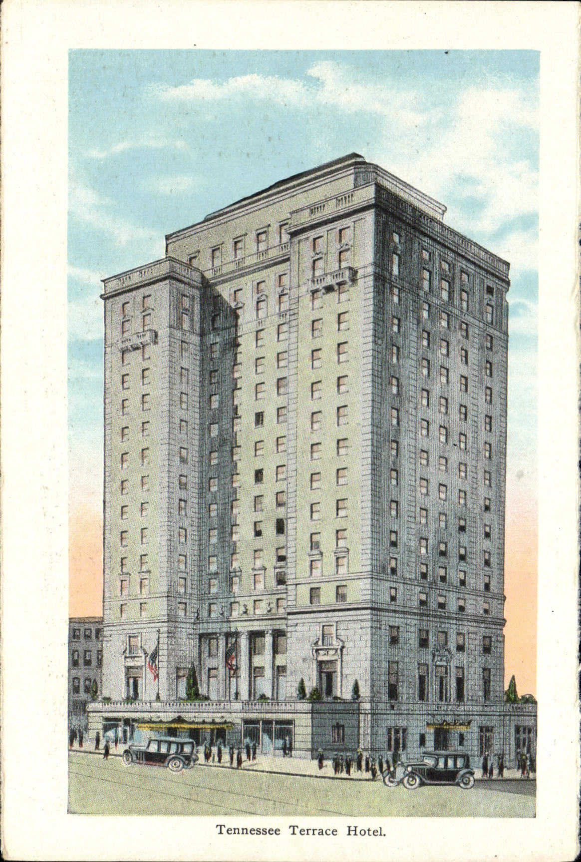 VINTAGE POSTCARD Tennessee Terrace Hotel Aerplane view University off Tennessee