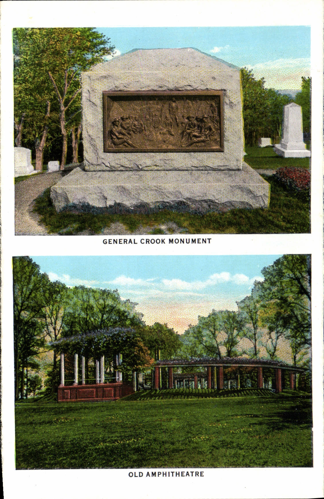 VINTAGE POSTCARD General Crook Monument Old Amphitheater
