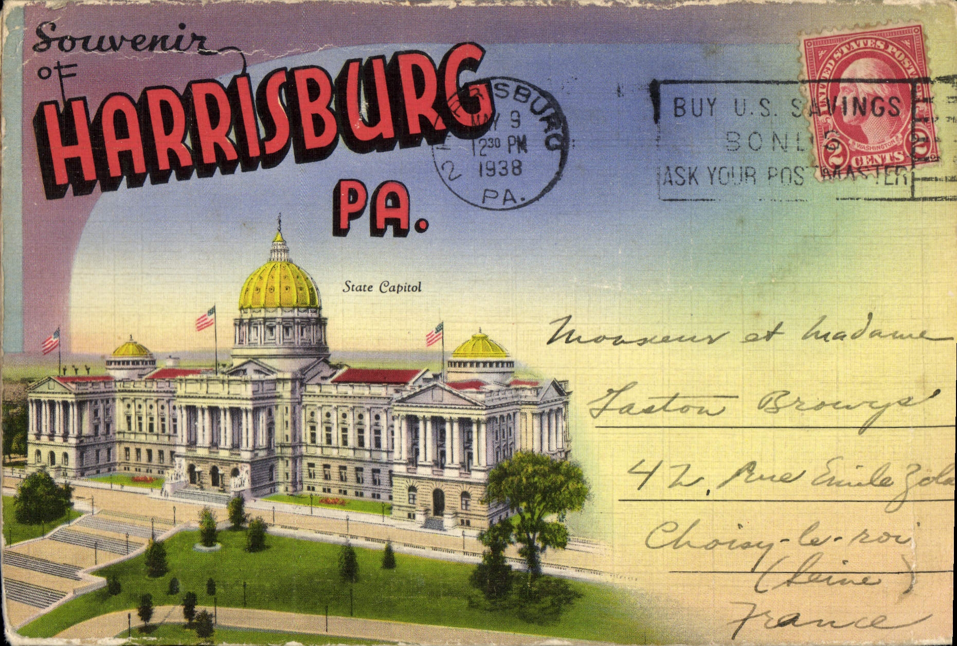 VINTAGE POSTCARD Booklet for CPASouvenir Off Harrisburg Pa