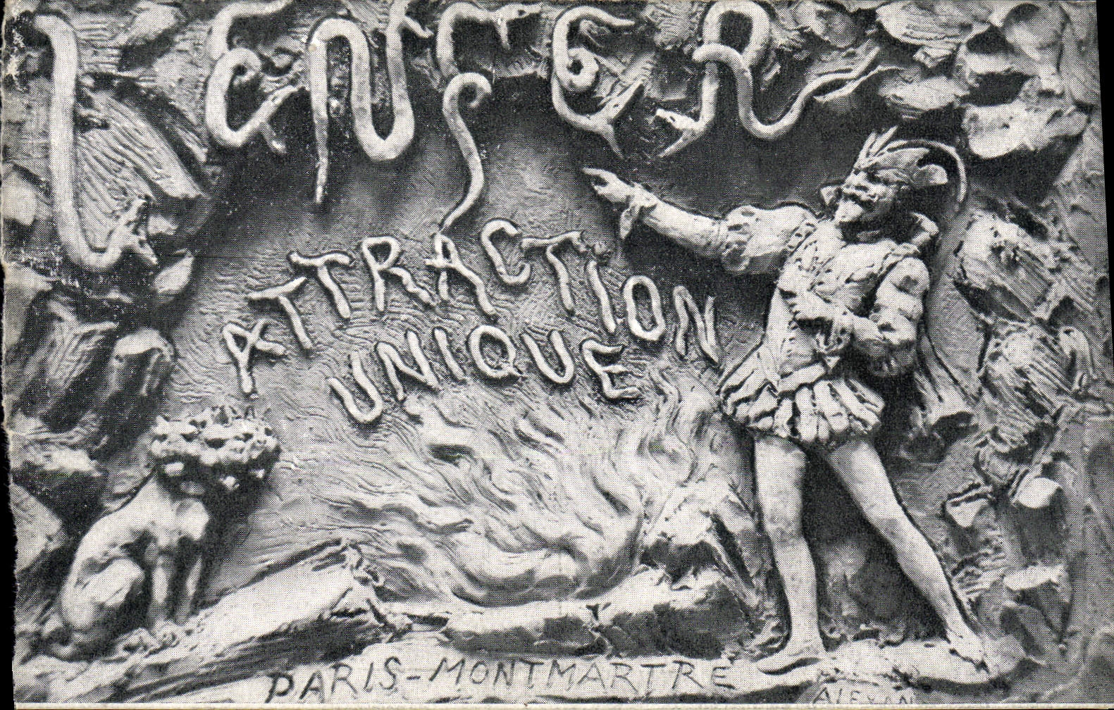 VINTAGE POSTCARD Paris Montmartre the hell