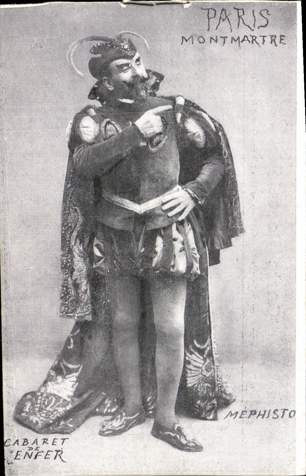 VINTAGE POSTCARD Paris Montmartre Cabaret of the hell Mephisto Devil