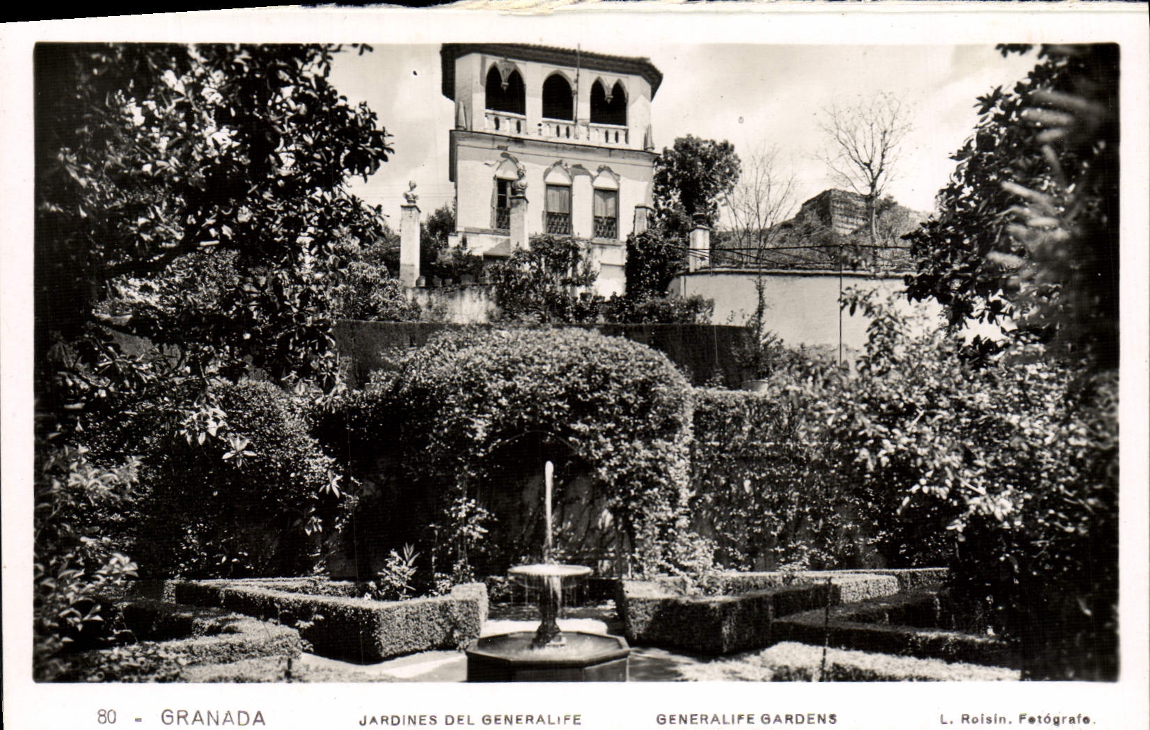 VINTAGE POSTCARD Granada Garden Del Generalife