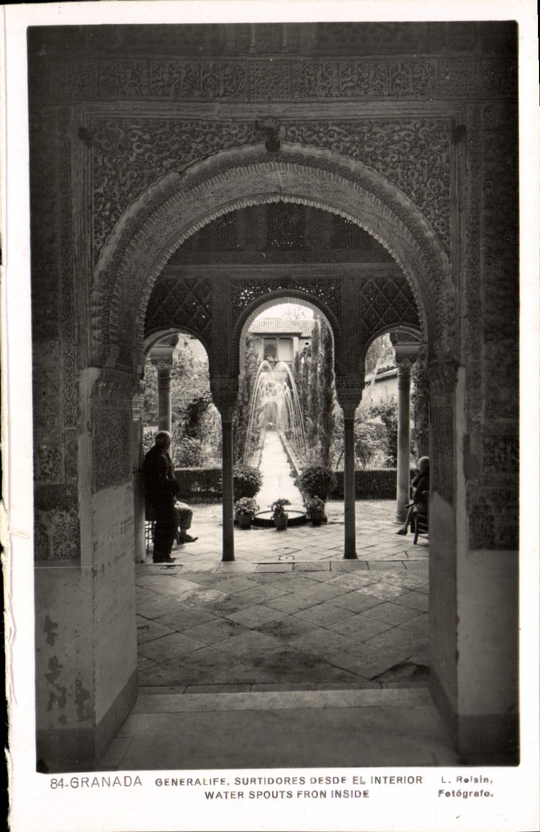 CPA Granada Generalife Surtidores Desde El Interior
