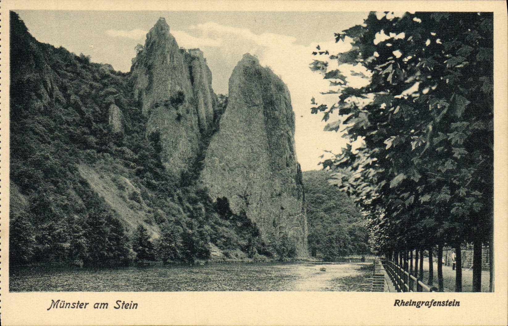 VINTAGE POSTCARD Munster Am Stein Rheingrafenstein