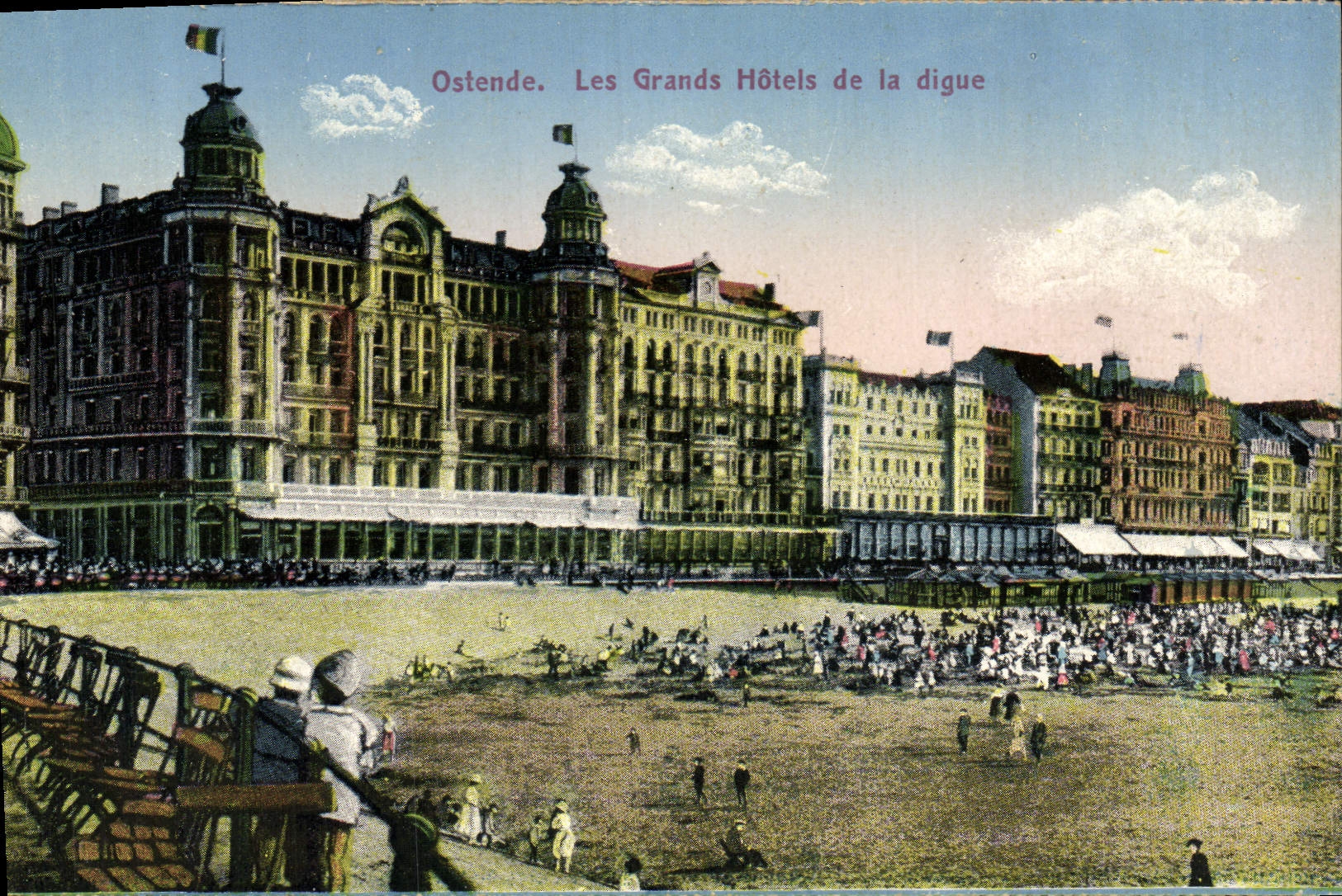 CPA Ostende Les Grands Hotels de la Digue