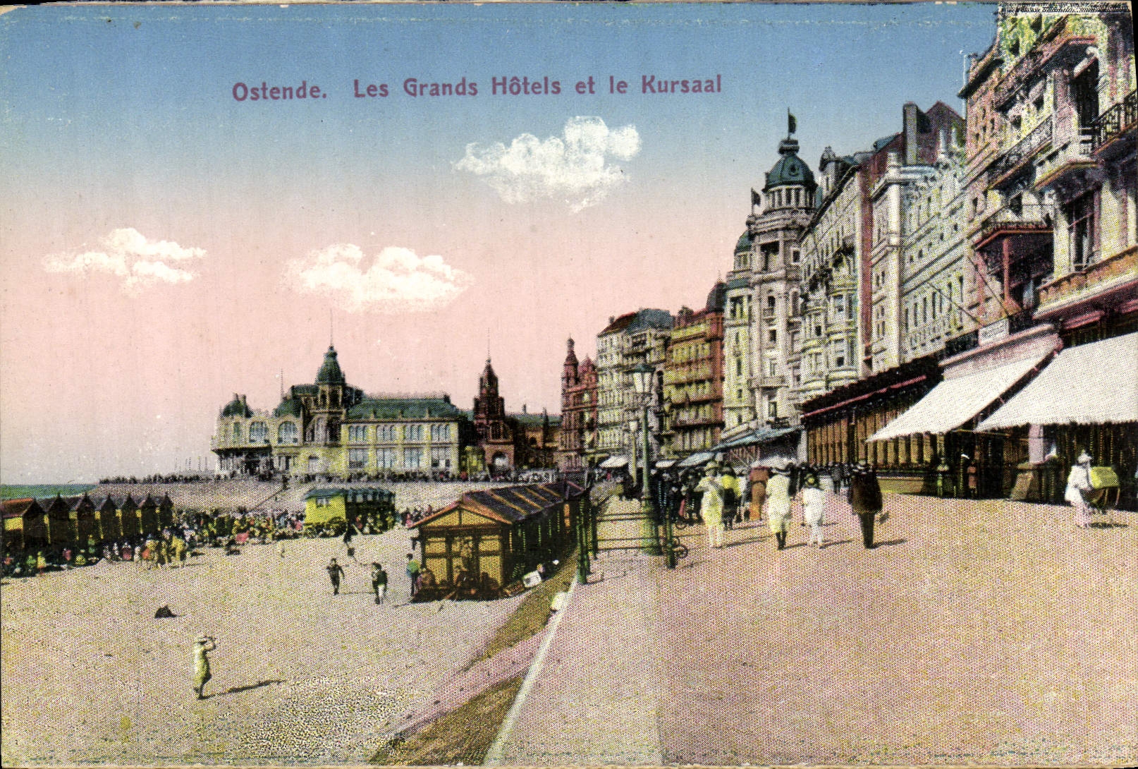 CPA Ostende Les grands hotels et le Kursaal