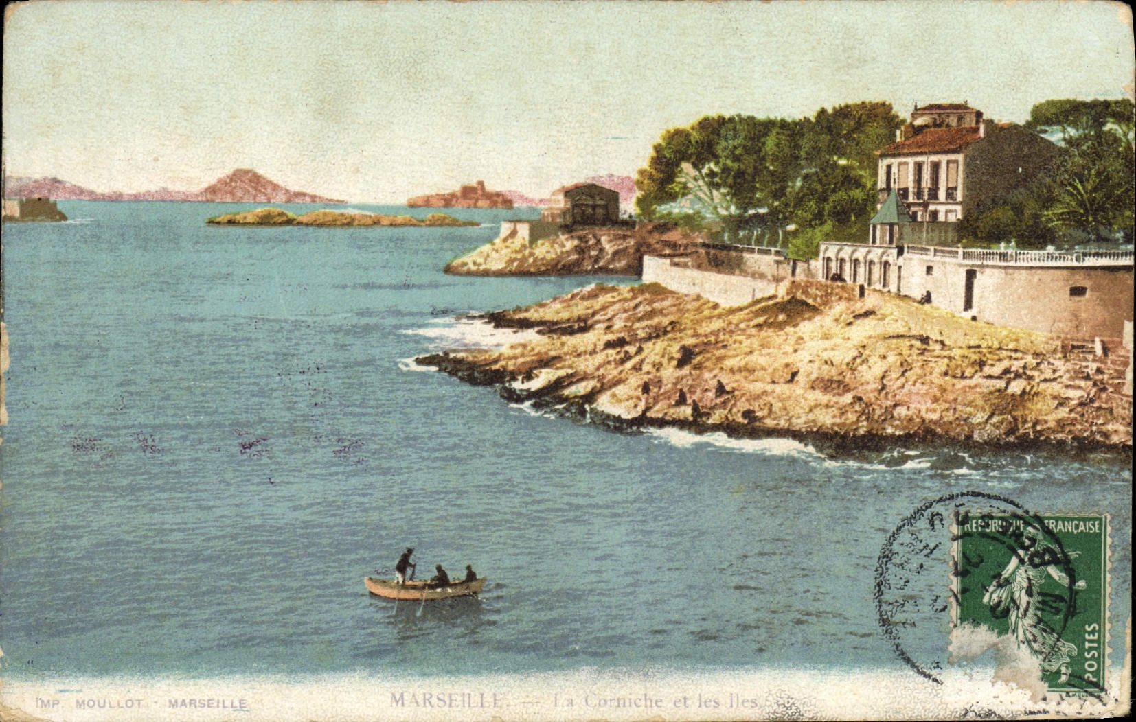 POSTAL Marsella de la VENDIMIA la cornisa y las islas