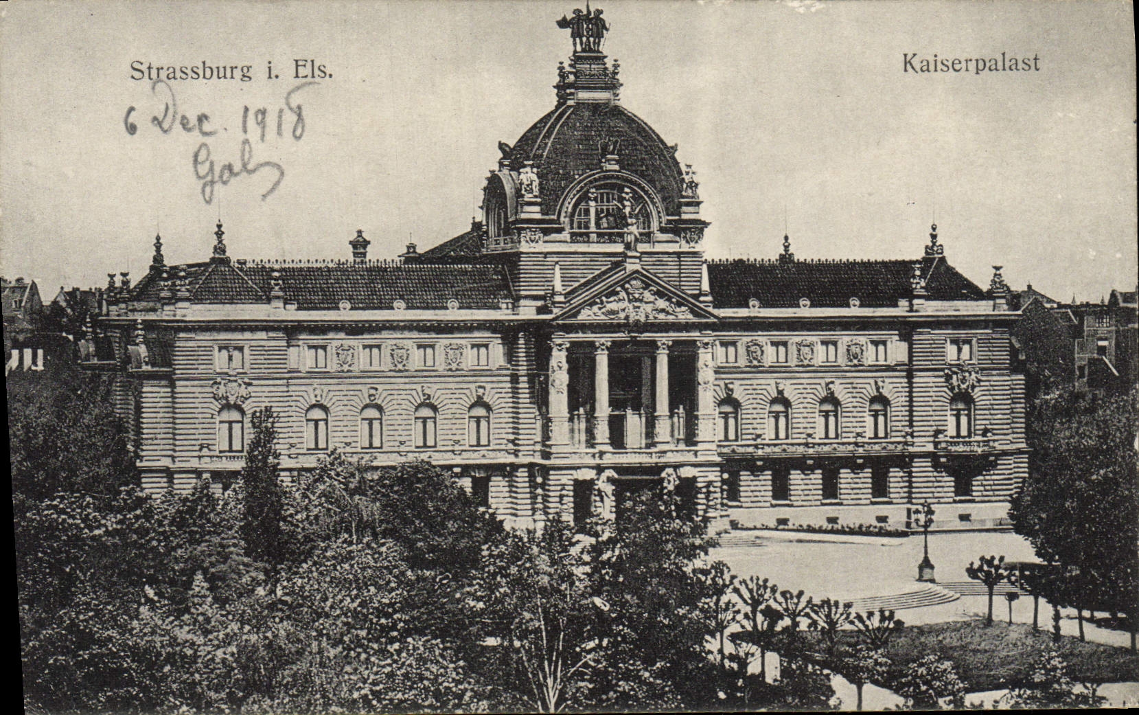 POSTAL Stassburg Kaiserpalat de la VENDIMIA