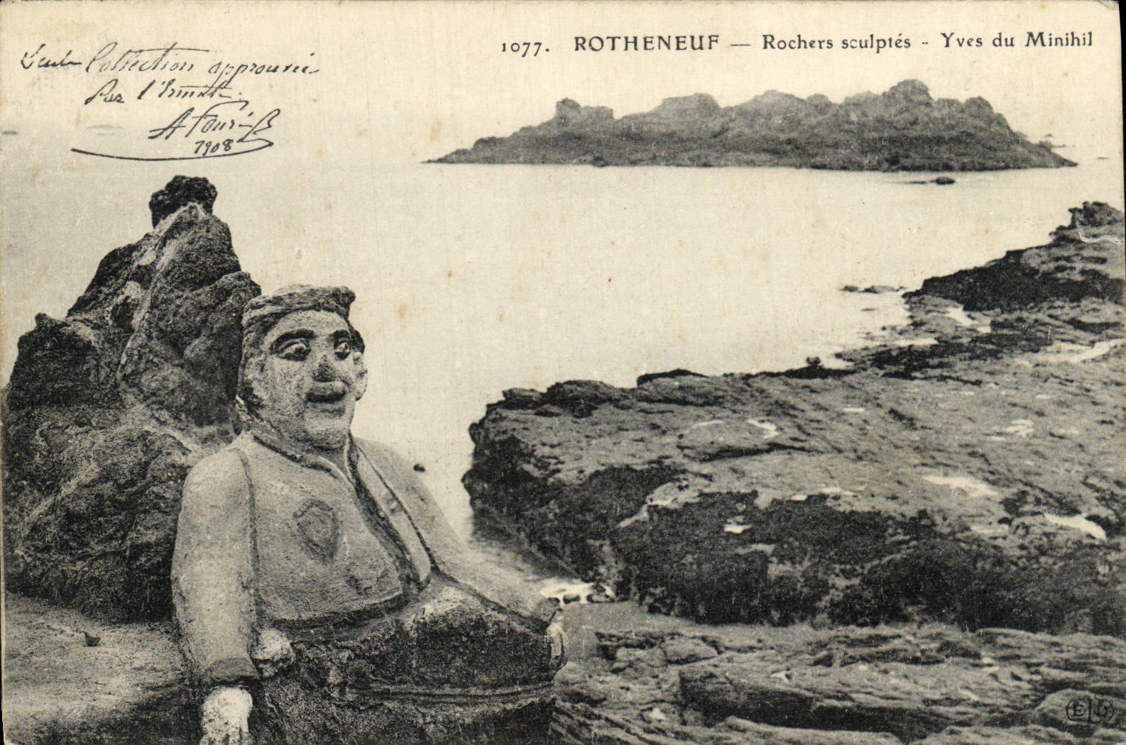 CPA Rotheneuf Rocher Sculptes Yves du Minihil