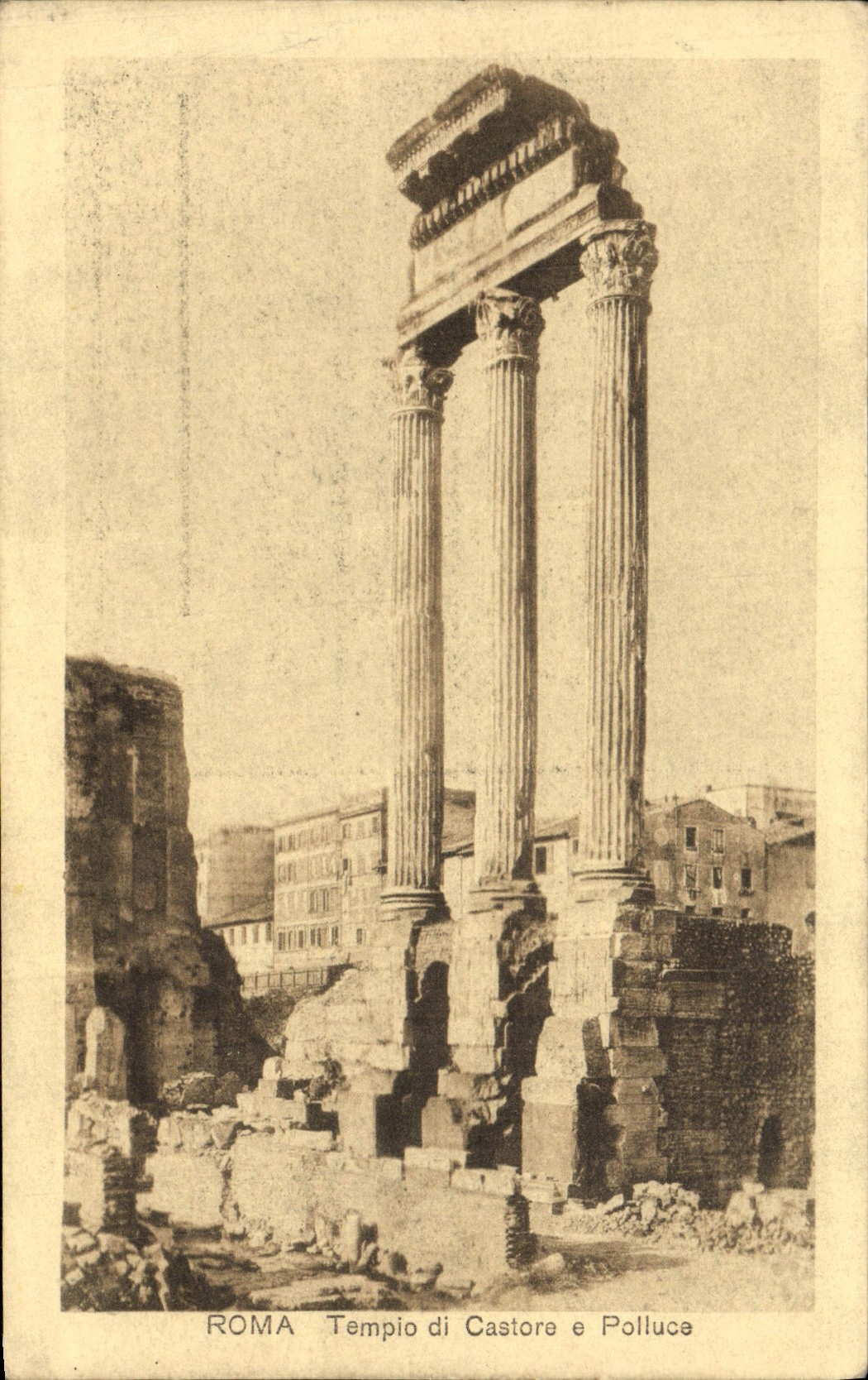 POSTAL Roma Tempio di Castore E Polluce de la VENDIMIA