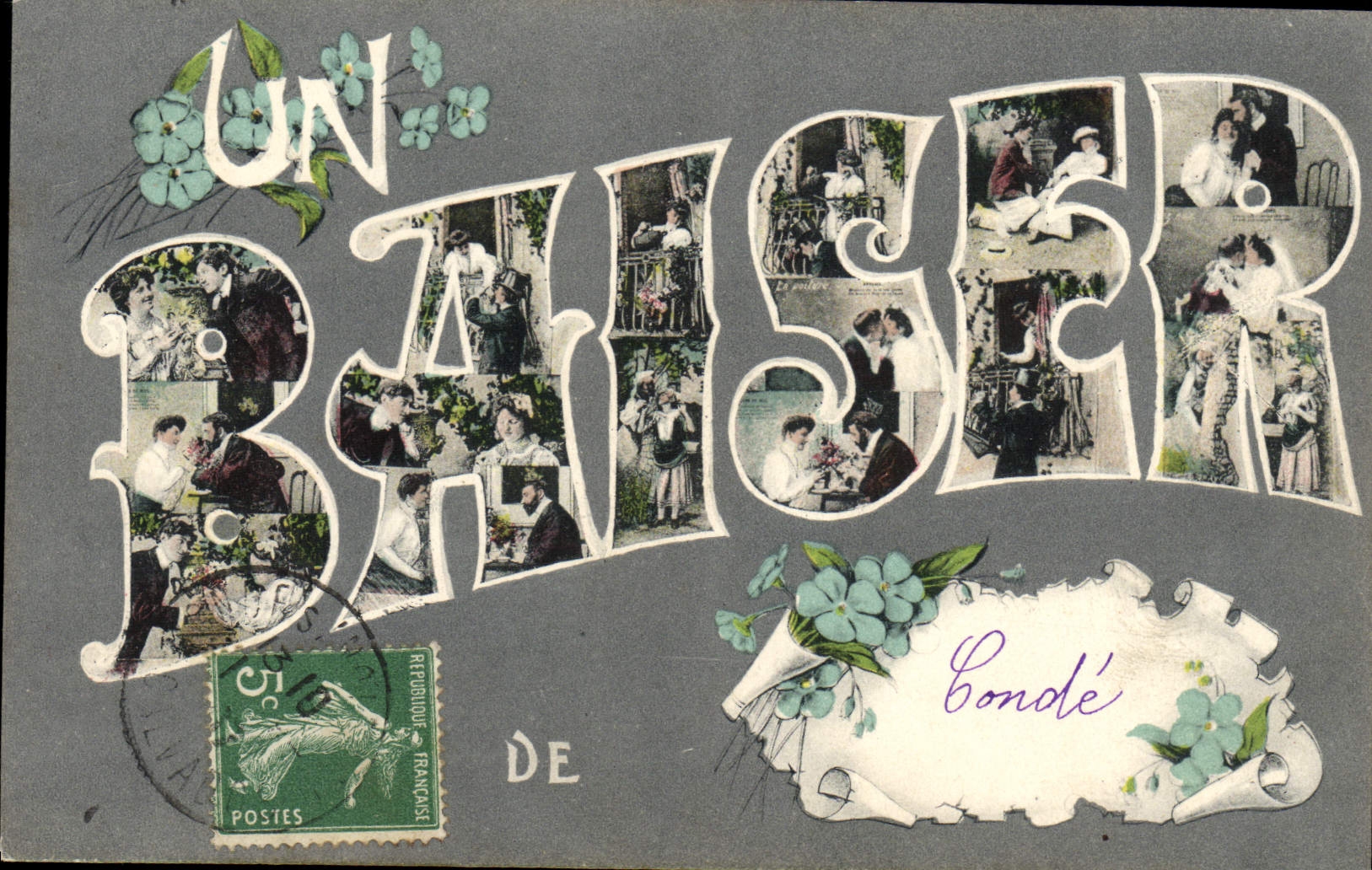 VINTAGE POSTCARD One kisses of Cop Women