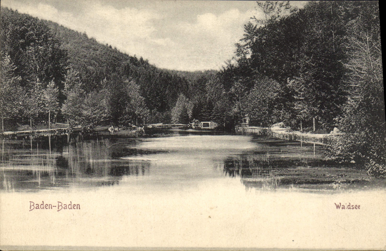 VINTAGE POSTCARD Baden Baden Waldsee