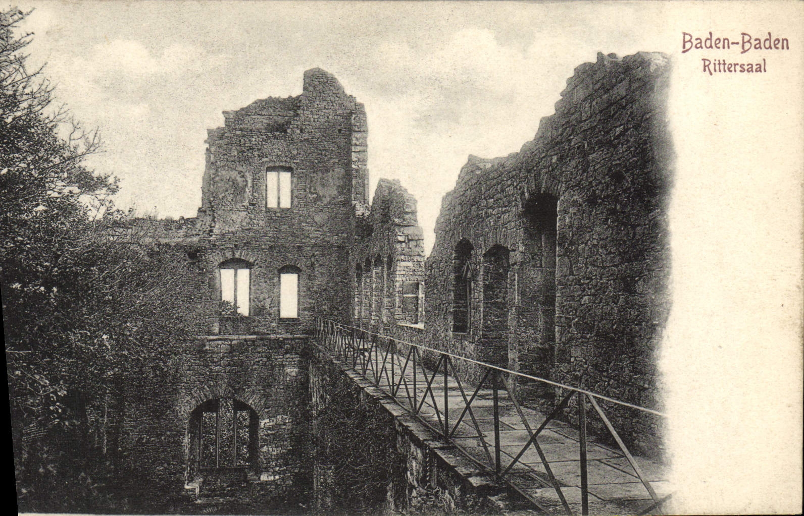 VINTAGE POSTCARD Baden Baden Rittersaal