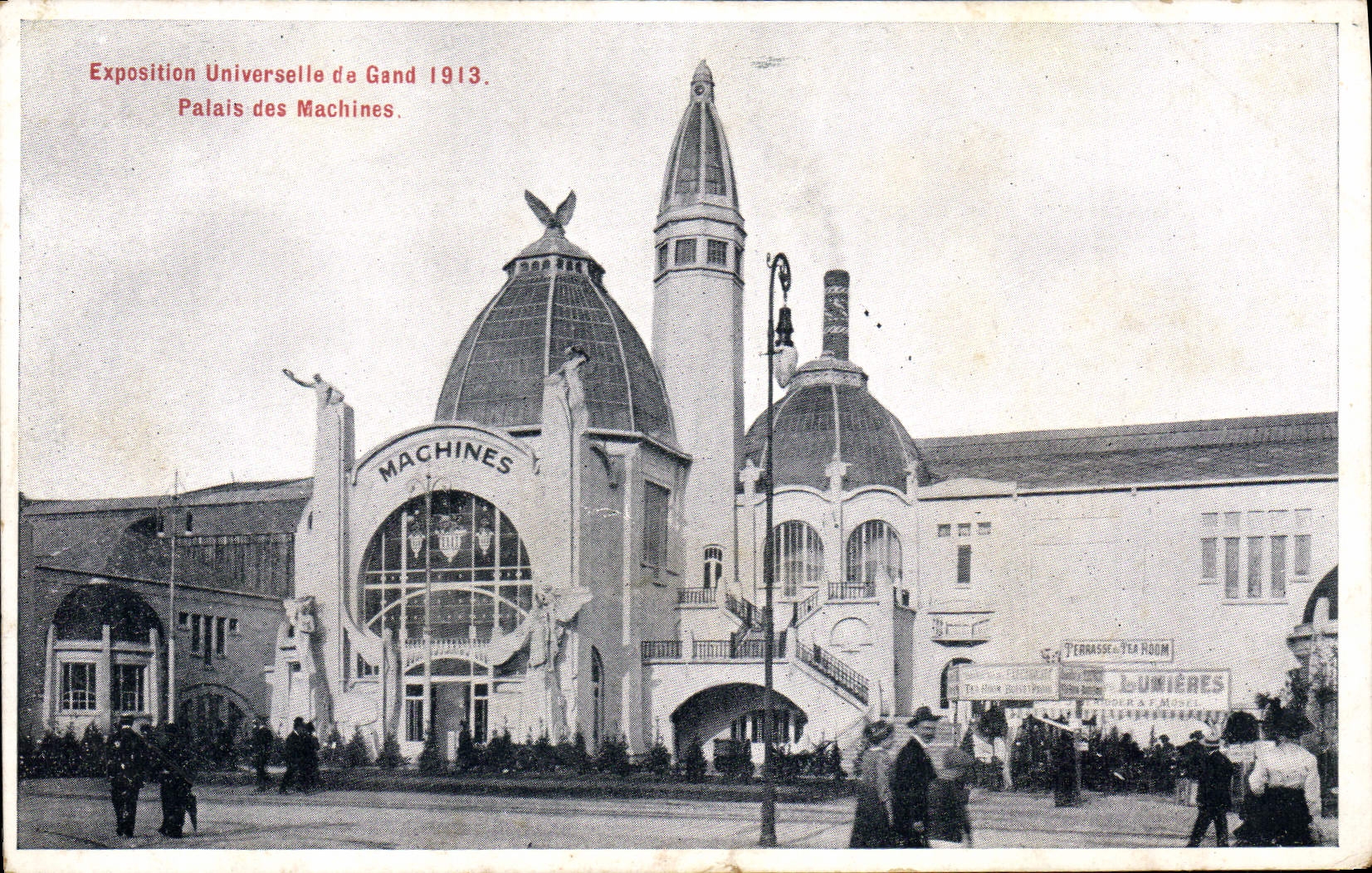 Feria de mundo de la POSTAL de la VENDIMIA de Gante 1913 paladares de las máquinas