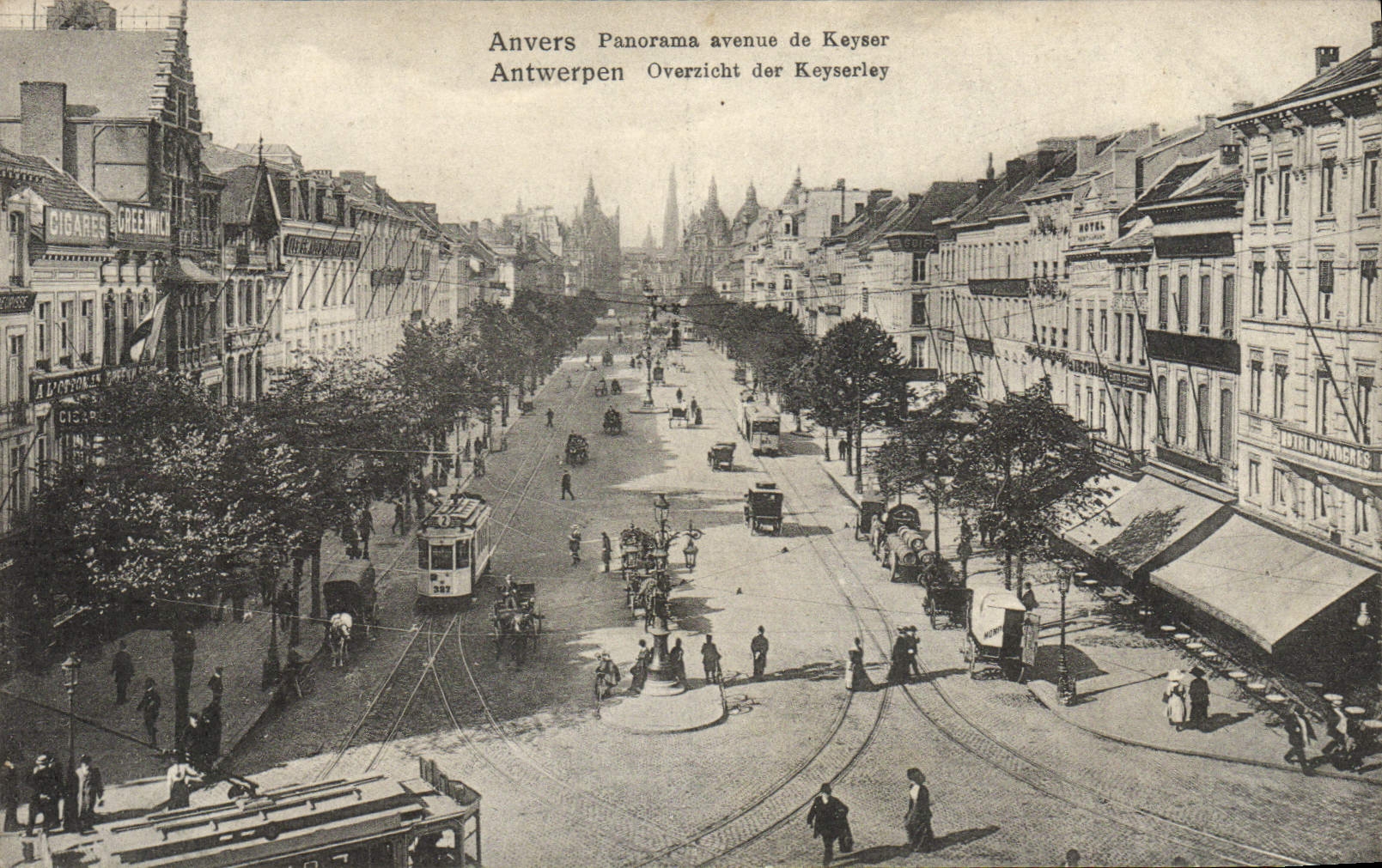 CPA Anvers Panorama Avenue de Keyser Tramway