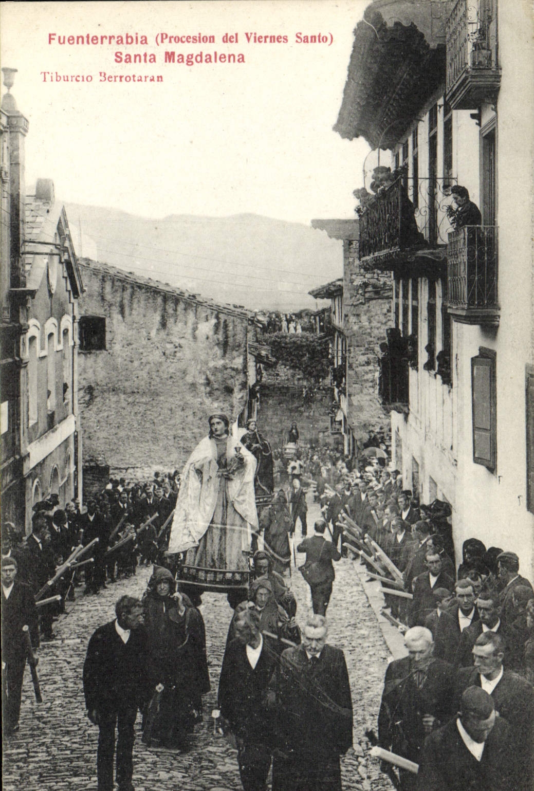 CPA Fuenterrabia Procession del Viernes Santo Santa Magdalena