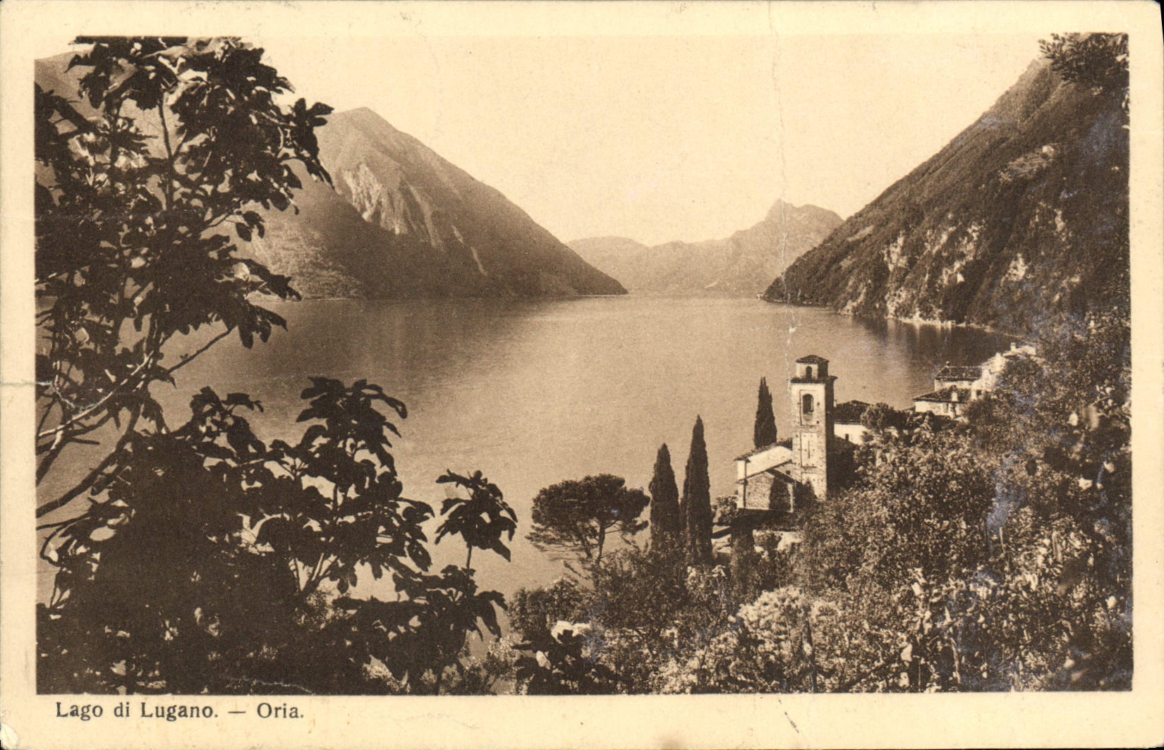 VINTAGE POSTCARD Lago di Lugano Oria