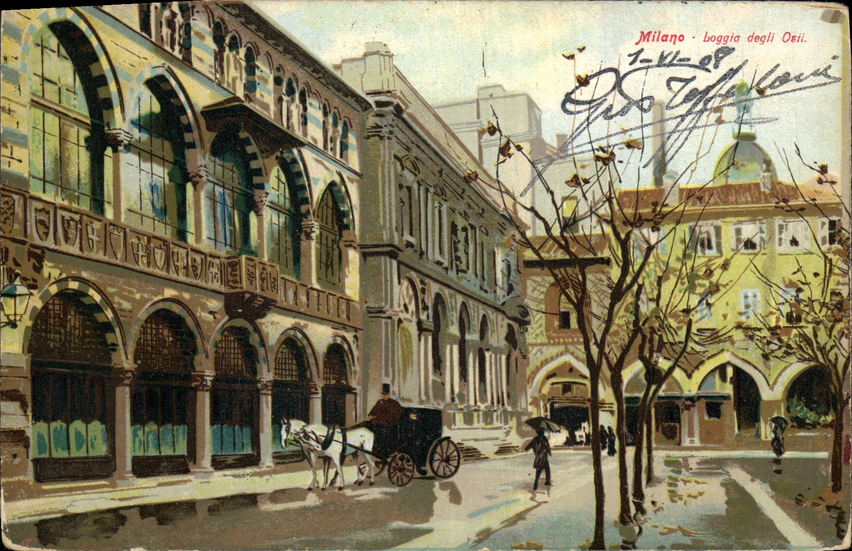 VINTAGE POSTCARD Milano Loggio degli Osli