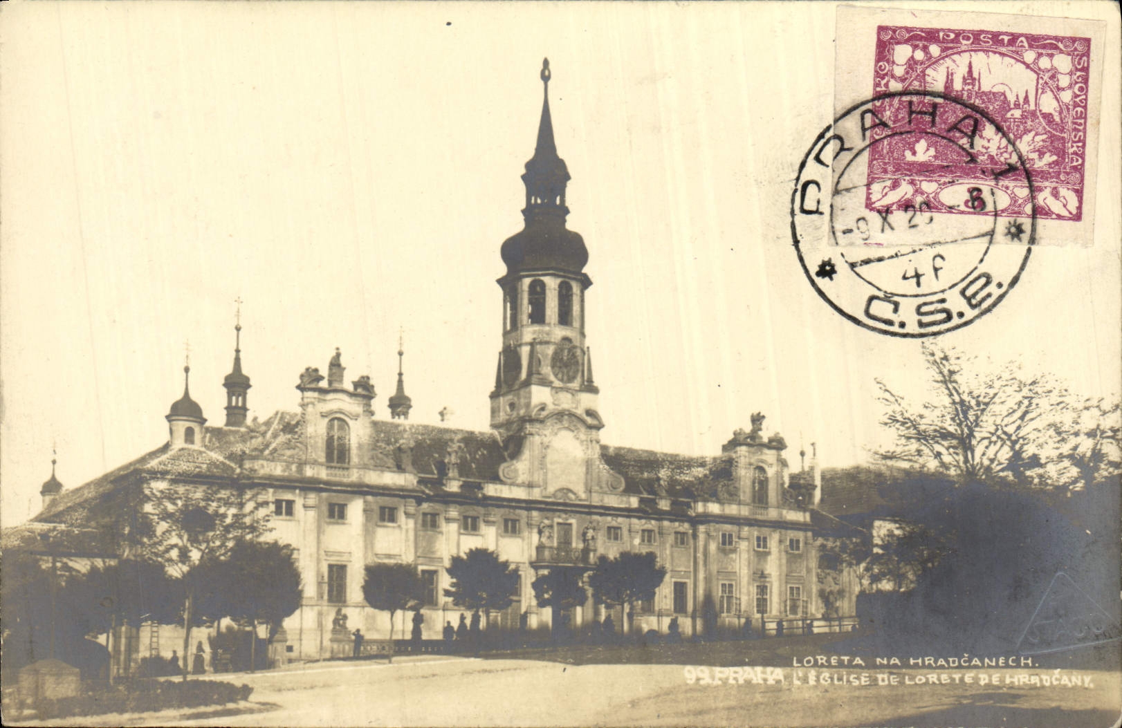 Iglesia de Praga de la POSTAL de la VENDIMIA de Lorete