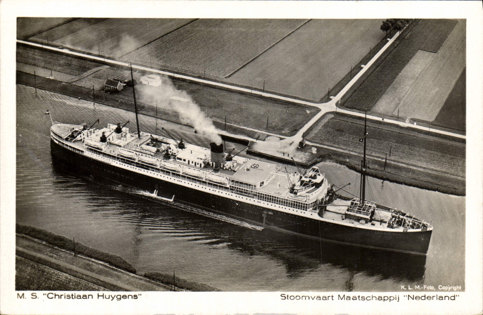 Vapor del barco de ms Christiaan Huygens Stoomvaart Maatschappij de la POSTAL de la VENDIMIA