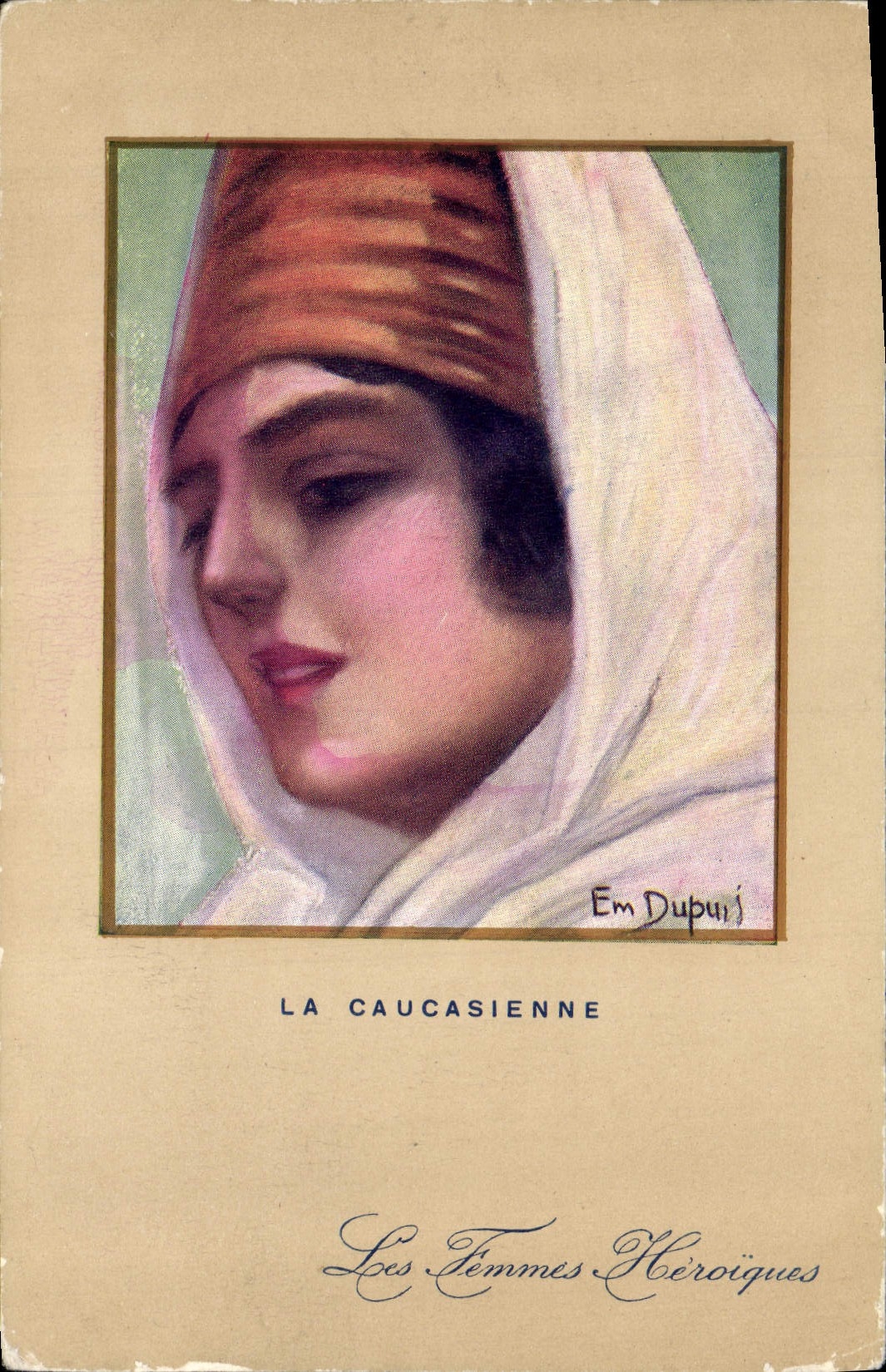 VINTAGE POSTCARD Heroic women the Caucasian the Caucasus Foklore