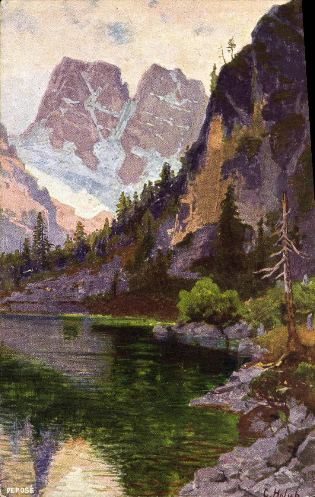 VINTAGE POSTCARD Swiss Mountains