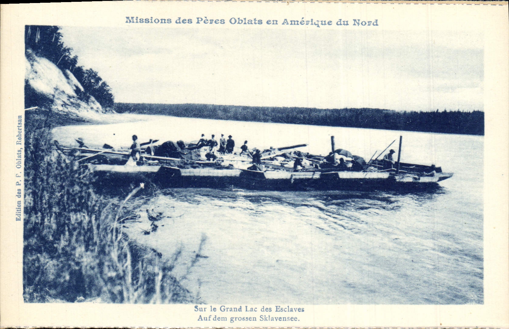 VINTAGE POSTCARD Mission Of the Oblats Fathers In North America On the Big lake Of the Mackenzie Slaves