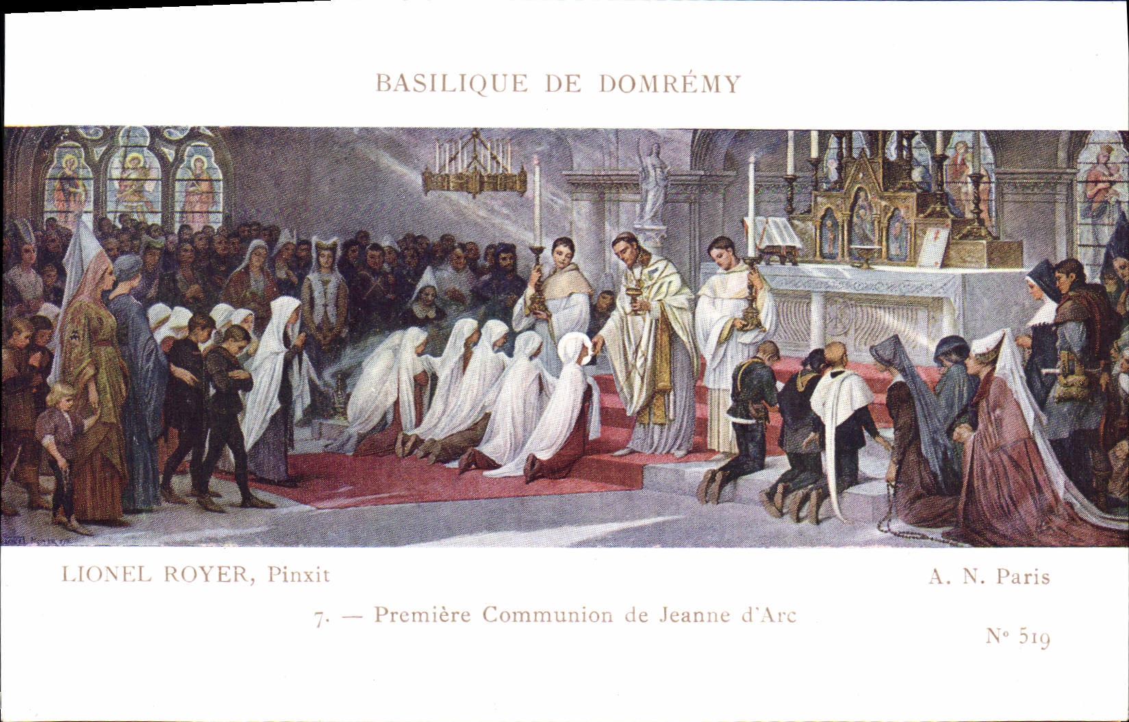 CPA Basilique De Domeremy Lionel Royer Premiere communion de Jeanne d'arc