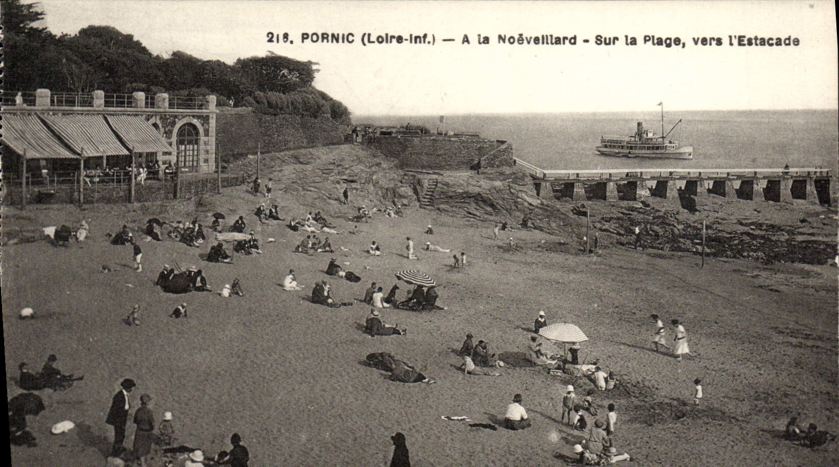 VINTAGE POSTCARD Pornic In Noeveillard On the Beach Towards the Pier