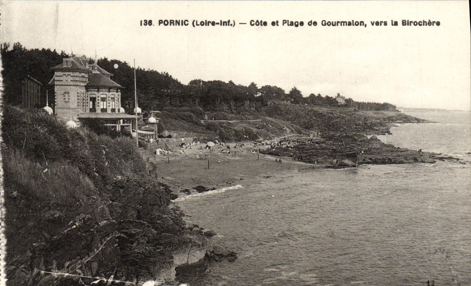 Dimensiones y Beach De Gourmalon Towards Birochere de Pornic de la POSTAL de la VENDIMIA