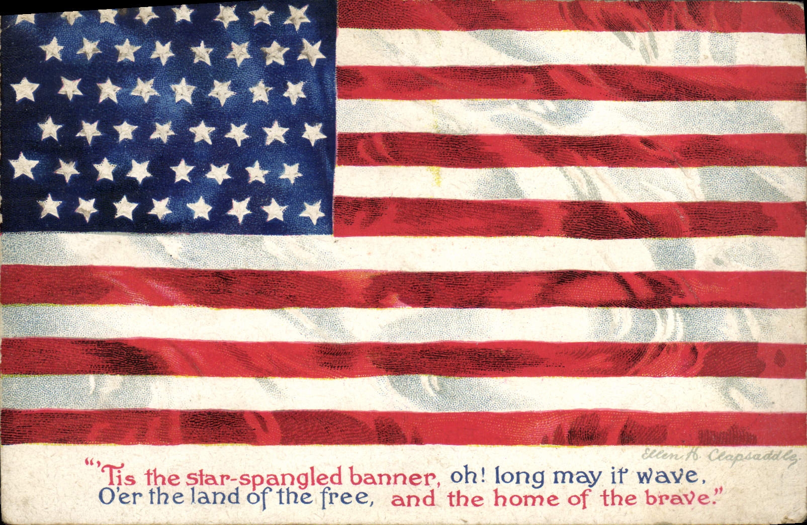 VINTAGE POSTCARD American Flag Flag
