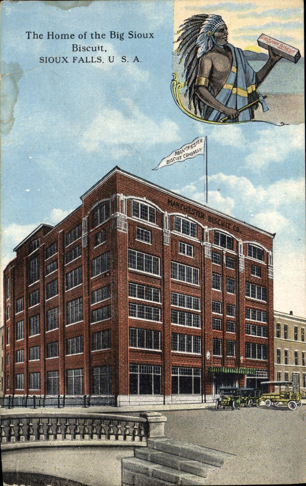 CPA The Home Of The Big Sioux Biscuit Sioux Falls U S A Manchester Biscuit Co