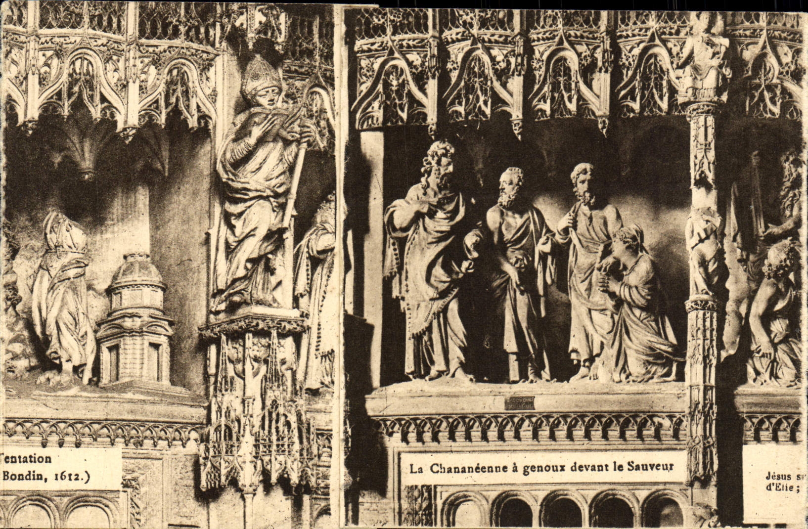 La POSTAL Chartres Channaneenne de la VENDIMIA tiene rodillas delante del ahorrador