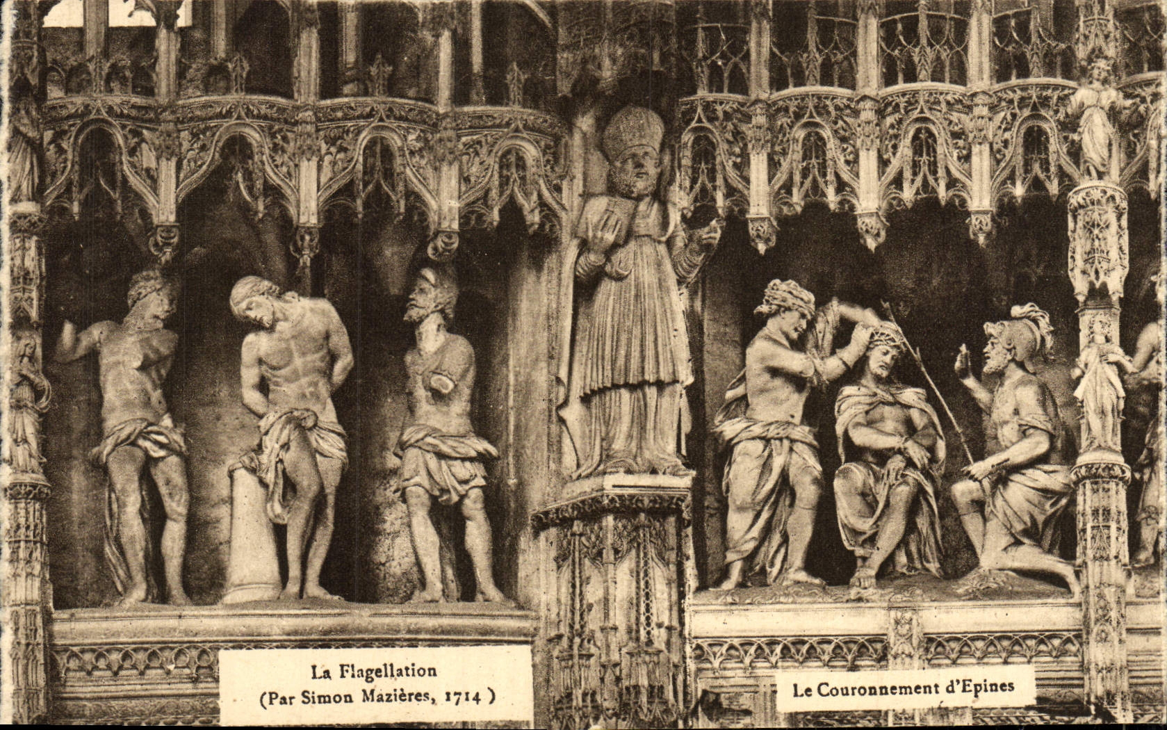 POSTAL Chartres de la VENDIMIA que azota la coronación de espinas dorsales