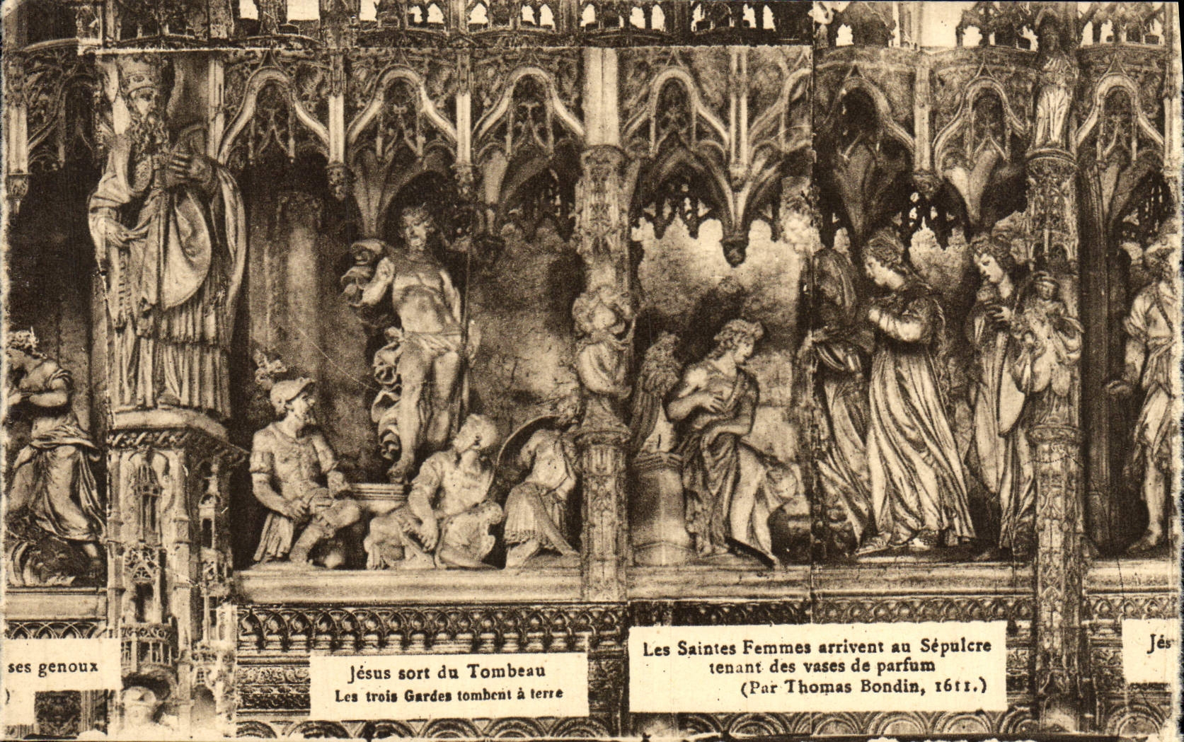 Clase de Chartres Jesús de la POSTAL de la VENDIMIA la tumba que la caída de tres protectores ha molido