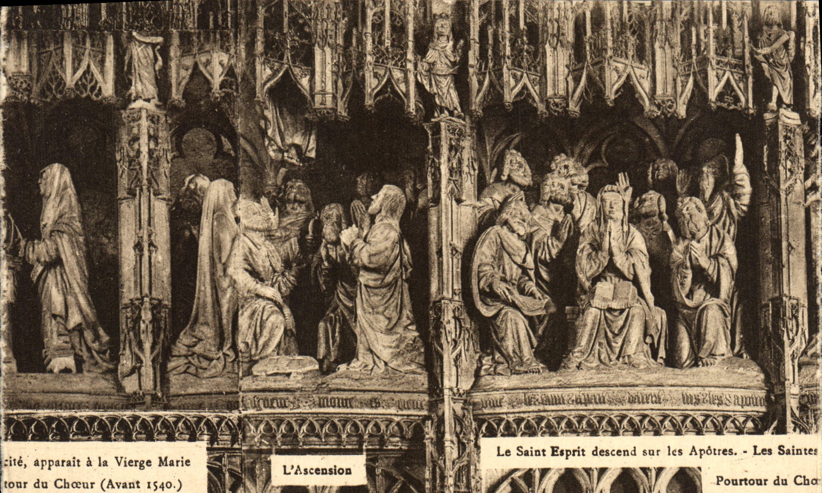 La POSTAL Chartres de la VENDIMIA aparece con la Virgen Maria del estribillo que subir Saint el alcohol va abajo en los apóstoles