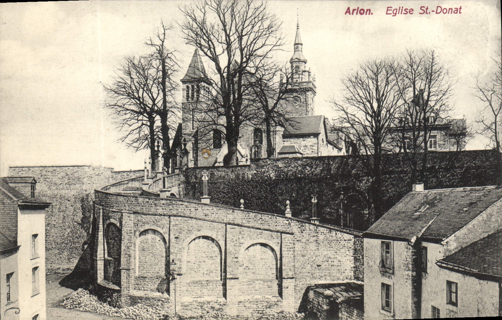 VINTAGE POSTCARD Arlon Church St Donat