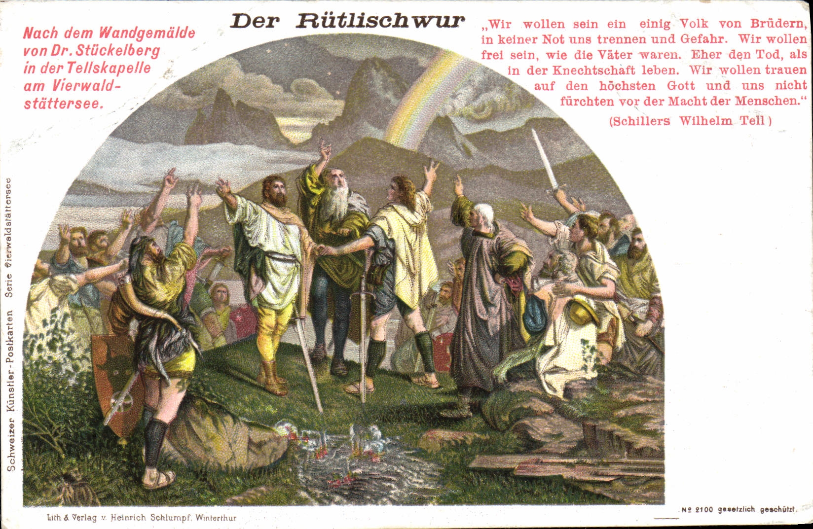 VINTAGE POSTCARD Der Rutlischwur
