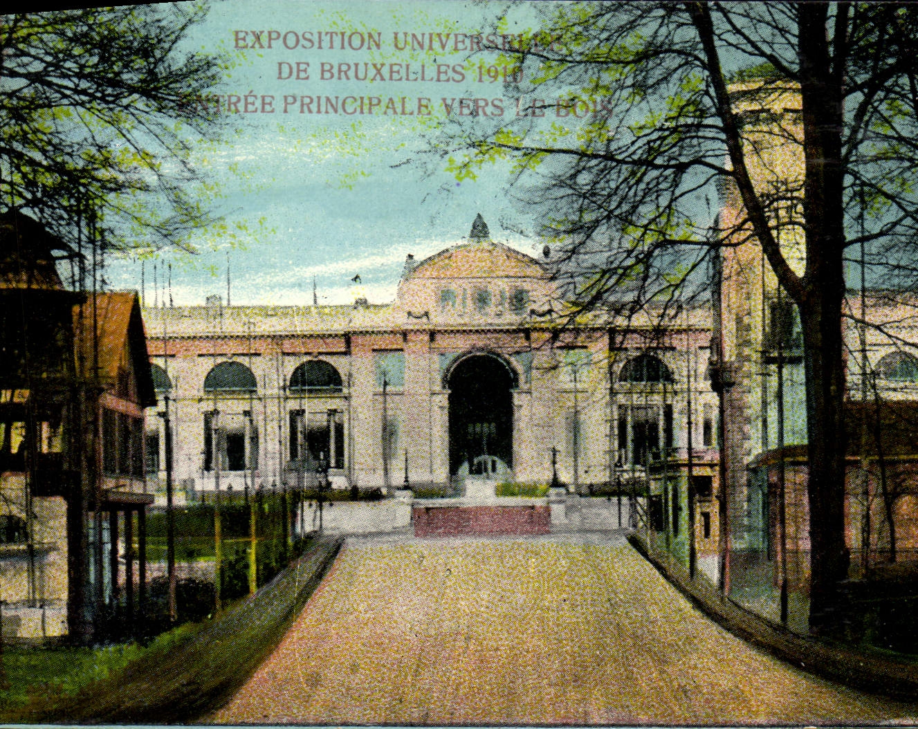 VINTAGE POSTCARD World Fair Brussels 1910 Main entrance