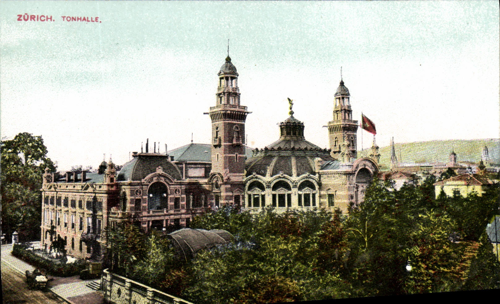 VINTAGE POSTCARD Zurich Tonhalle
