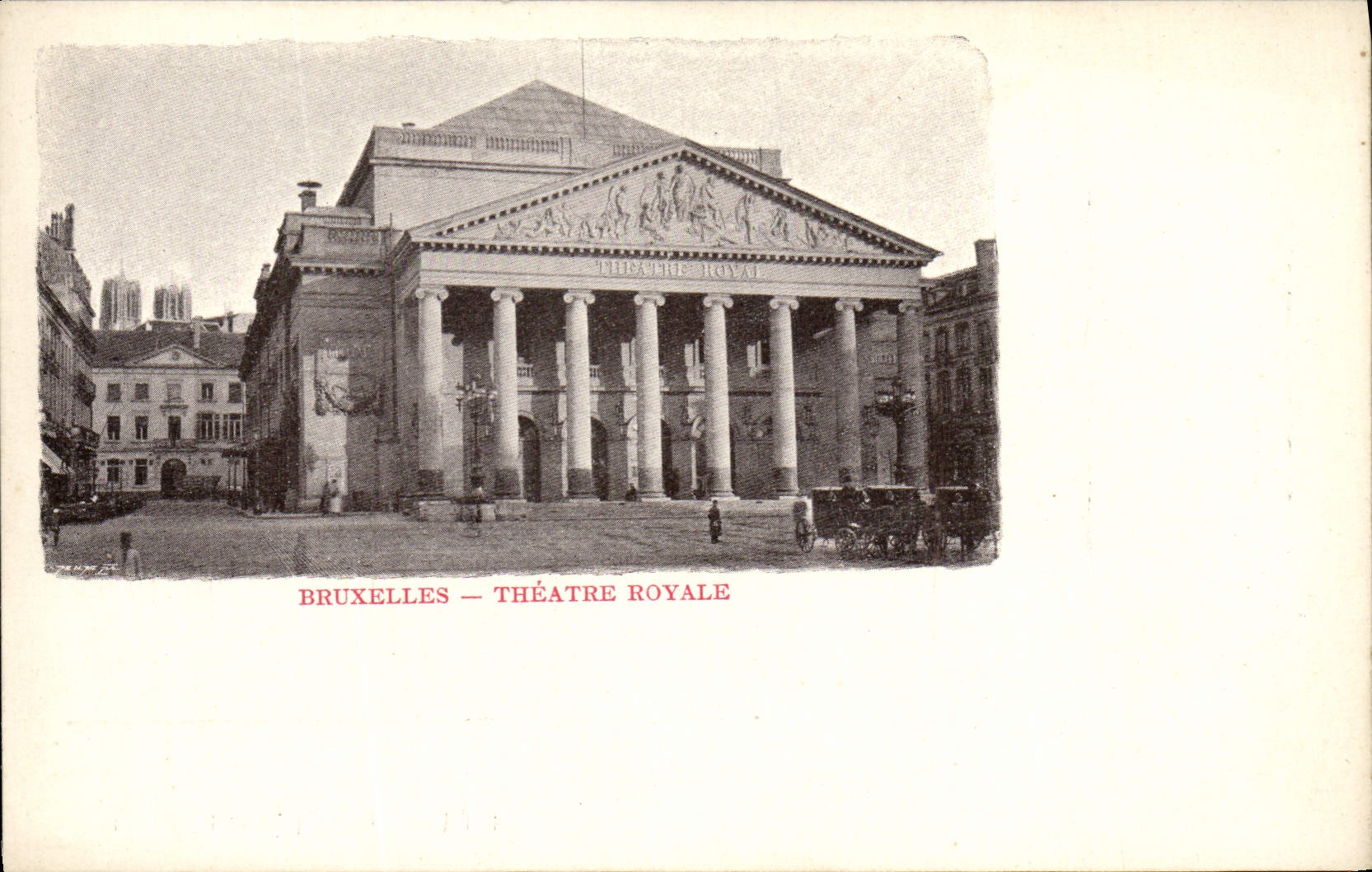 Teatro real de Bruselas de la POSTAL de la VENDIMIA