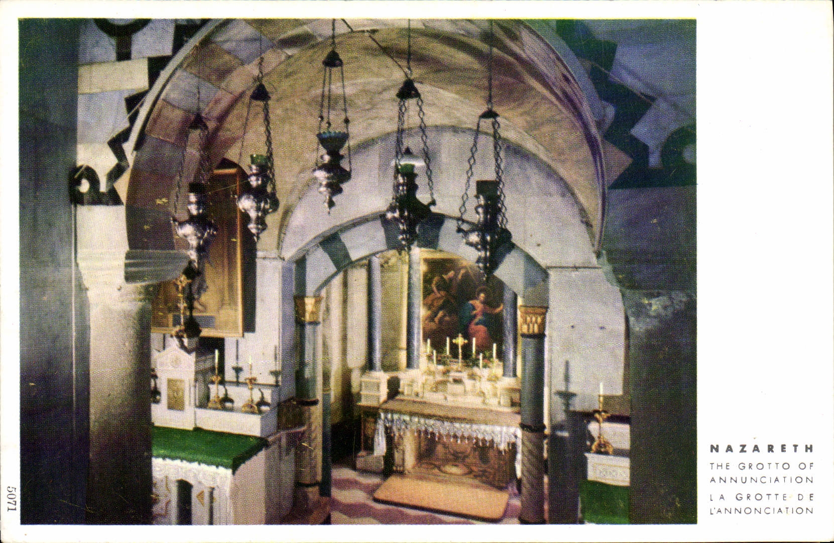 VINTAGE POSTCARD Nazareth The Grotto Off Annunciation